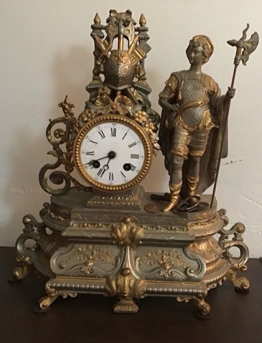 Ancienne pendule acier dorée - acier,